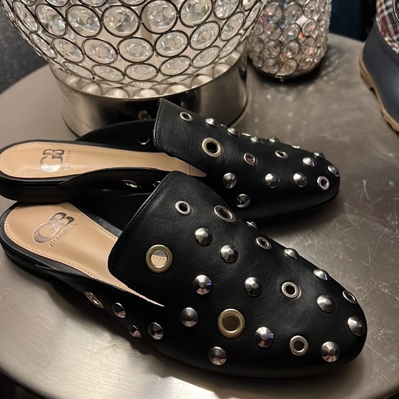 Gianni Bini Leather Studded Mules - Picture 5 of 6